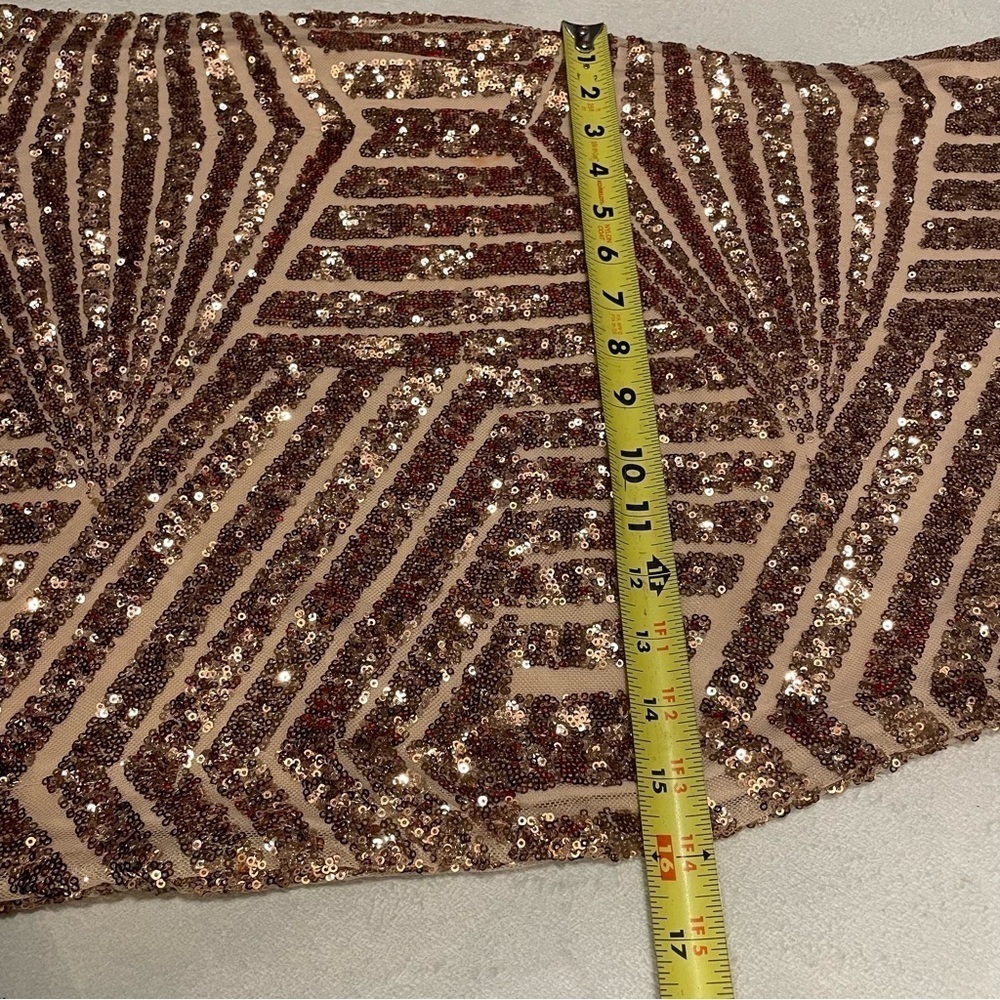 Black Label Gold Sequin Mini Dress – Modern Gatsby Glam | Size Small - Picture 14 of 16